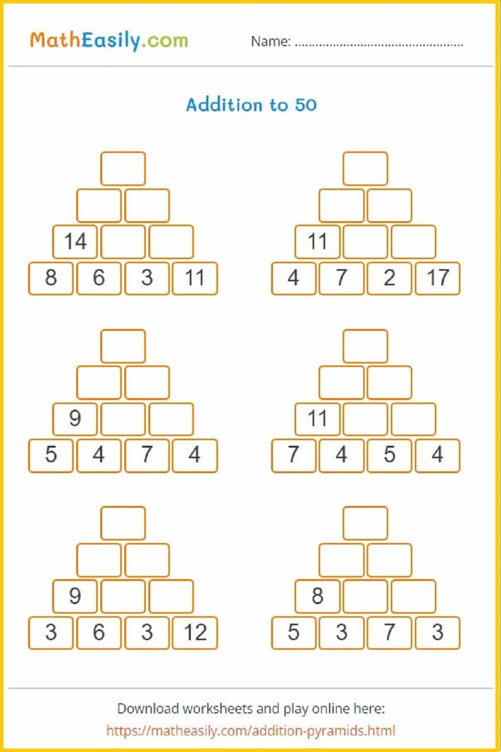 First Grade Simple Addition Worksheet