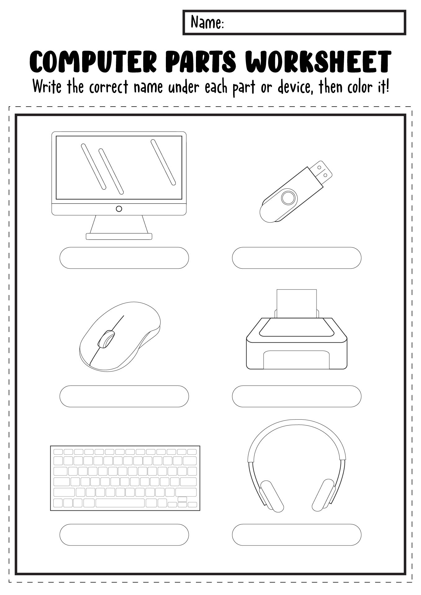 Parts Of The Computer Printable And Google Slides Made By Teachers