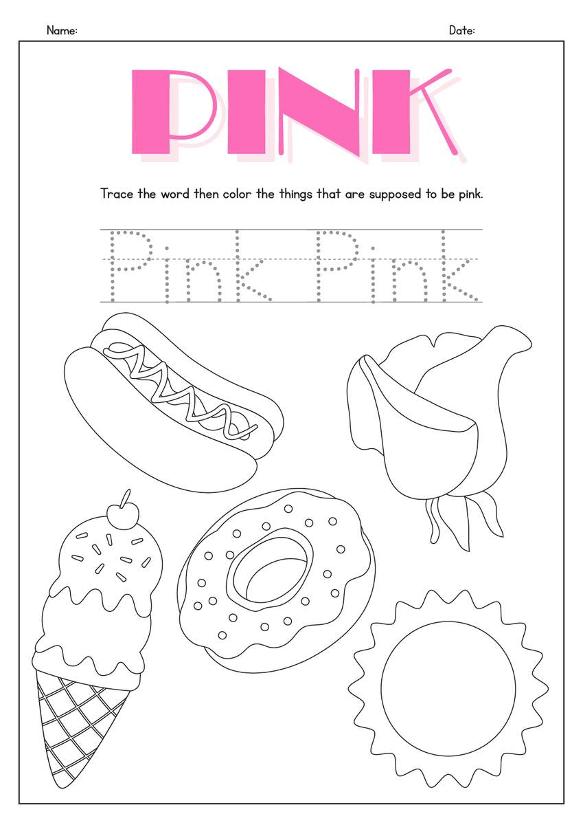 15 Color Pink Worksheets For Preschool Free PDF At Worksheeto