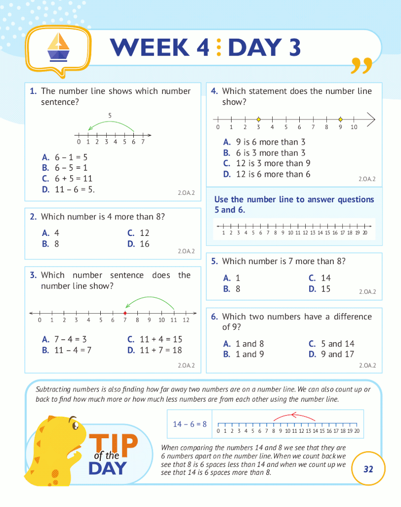 2nd Grade Common Core Math Daily Practice Workbook Part I Multiple Choice ArgoPrep