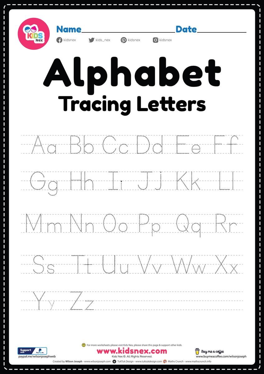 ABC Worksheet Tracing Alphabet Letters Free Printable PDF ABC Worksheet Tracing Alphabet Letters Free Printable PDF