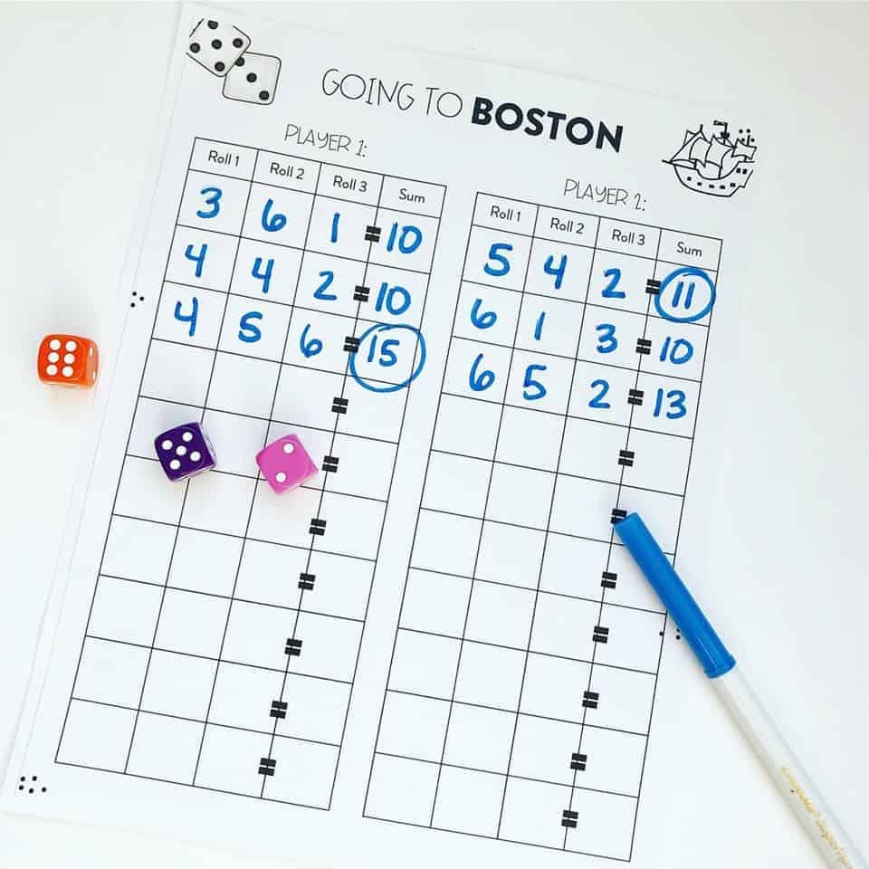 1st Grade Math Board Games