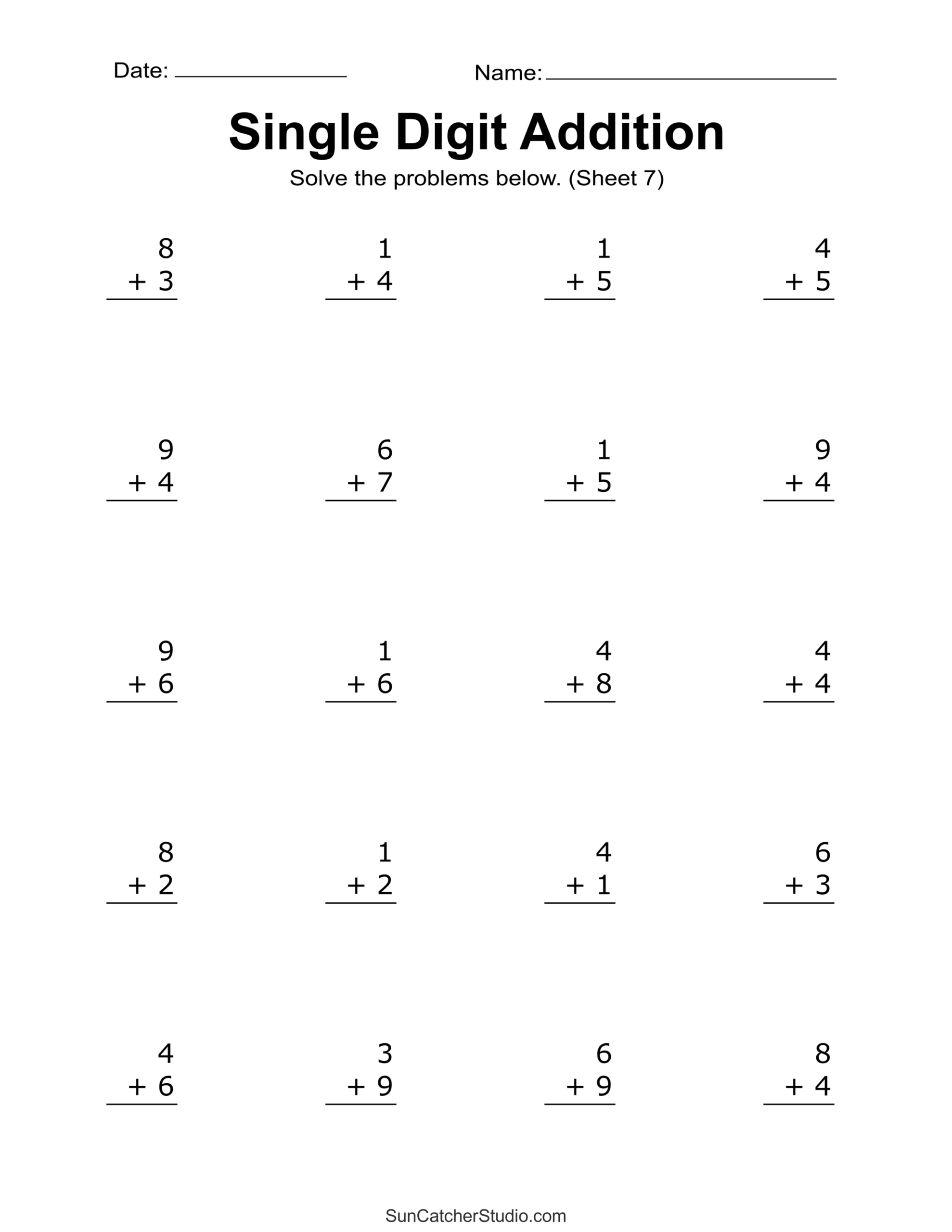 Two Digit Addition Worksheets Printable 2 Digit Problems Free Printables Lettering SVG Files Tools Apps