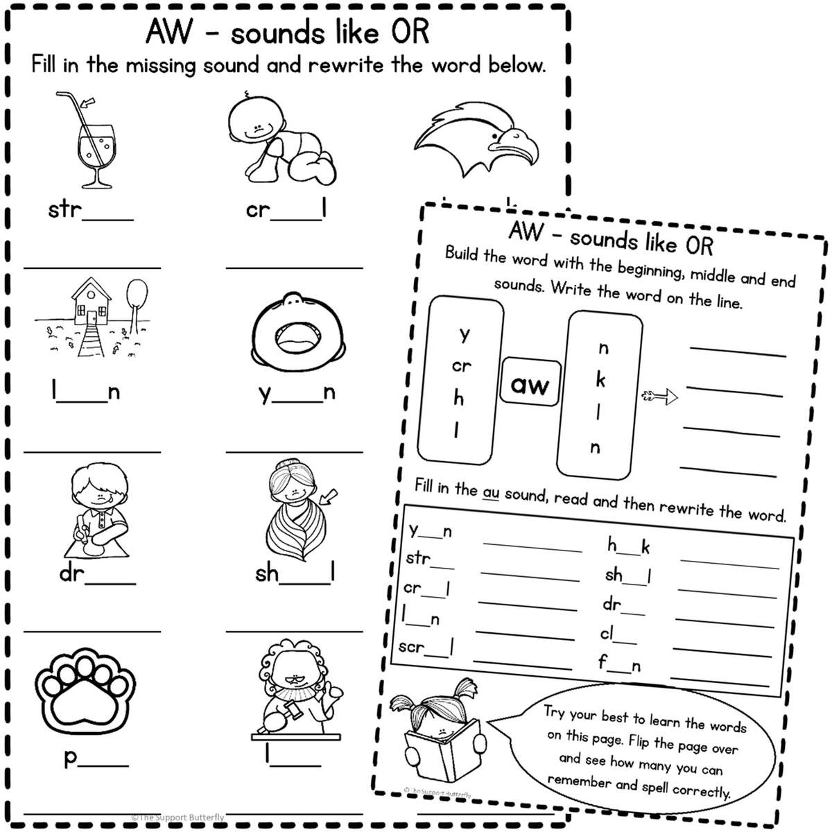AU And AW Diphthong Worksheets Made By Teachers AU And AW Diphthong Worksheets Made By Teachers