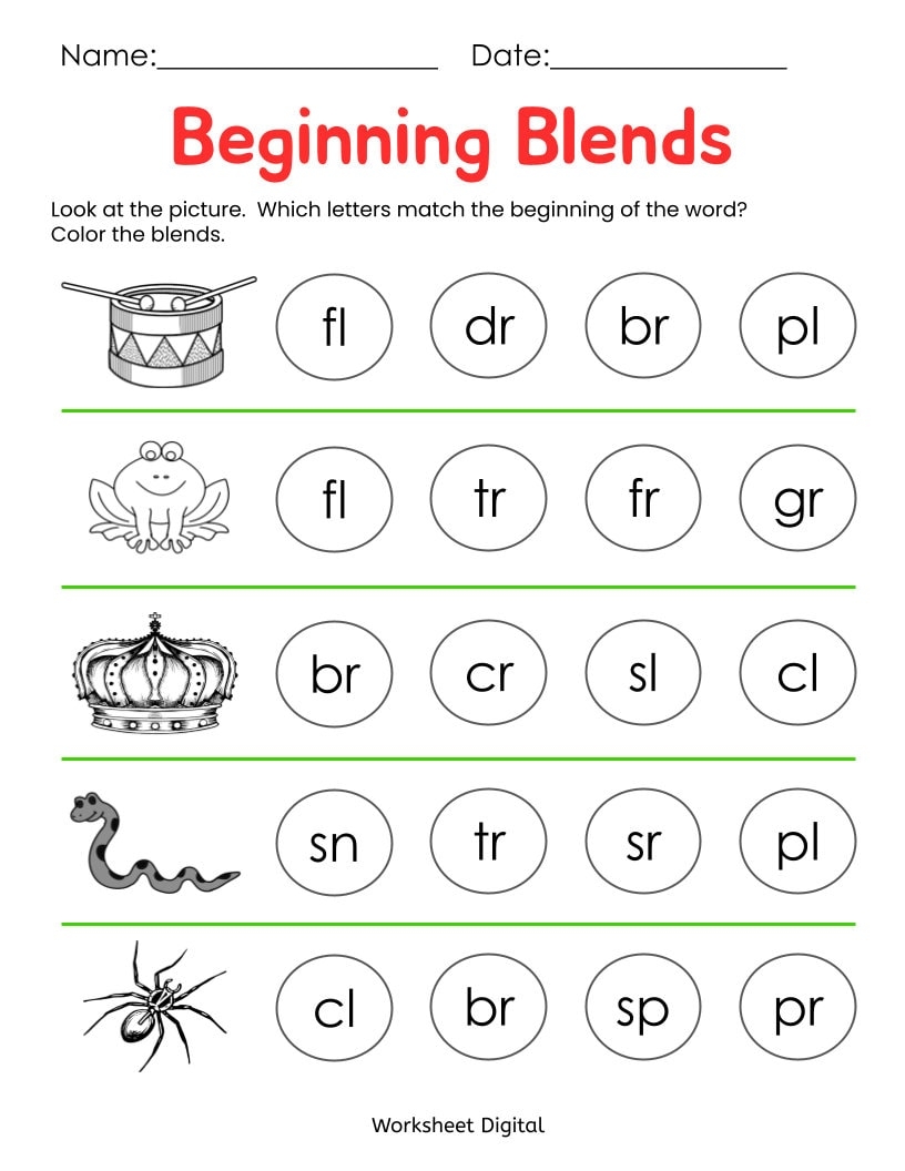 Blend Words Missing Sound Worksheets For Phonics Practice