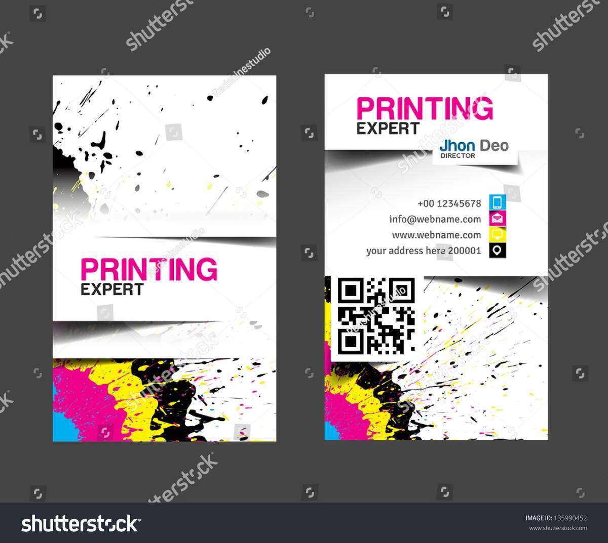 Cmyk Printing Business Card Stock Vector Royalty Free 135990452 Shutterstock