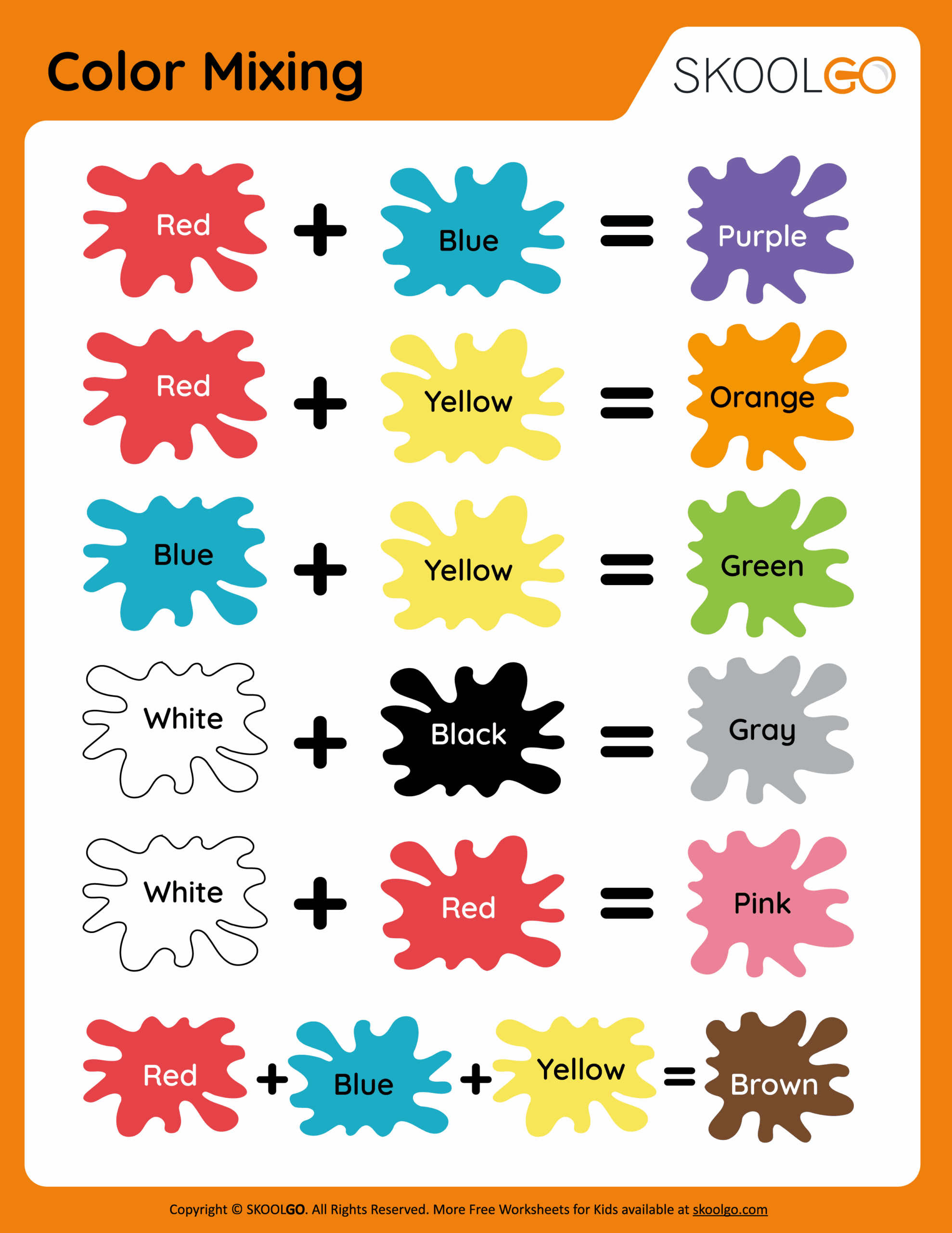 Color Mixing Worksheet Del Norte Child Care Council