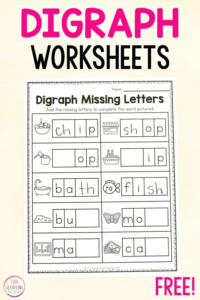 Digraph Missing Sound Worksheets For Phonics Practice Digraph Missing Sound Worksheets For Phonics Practice