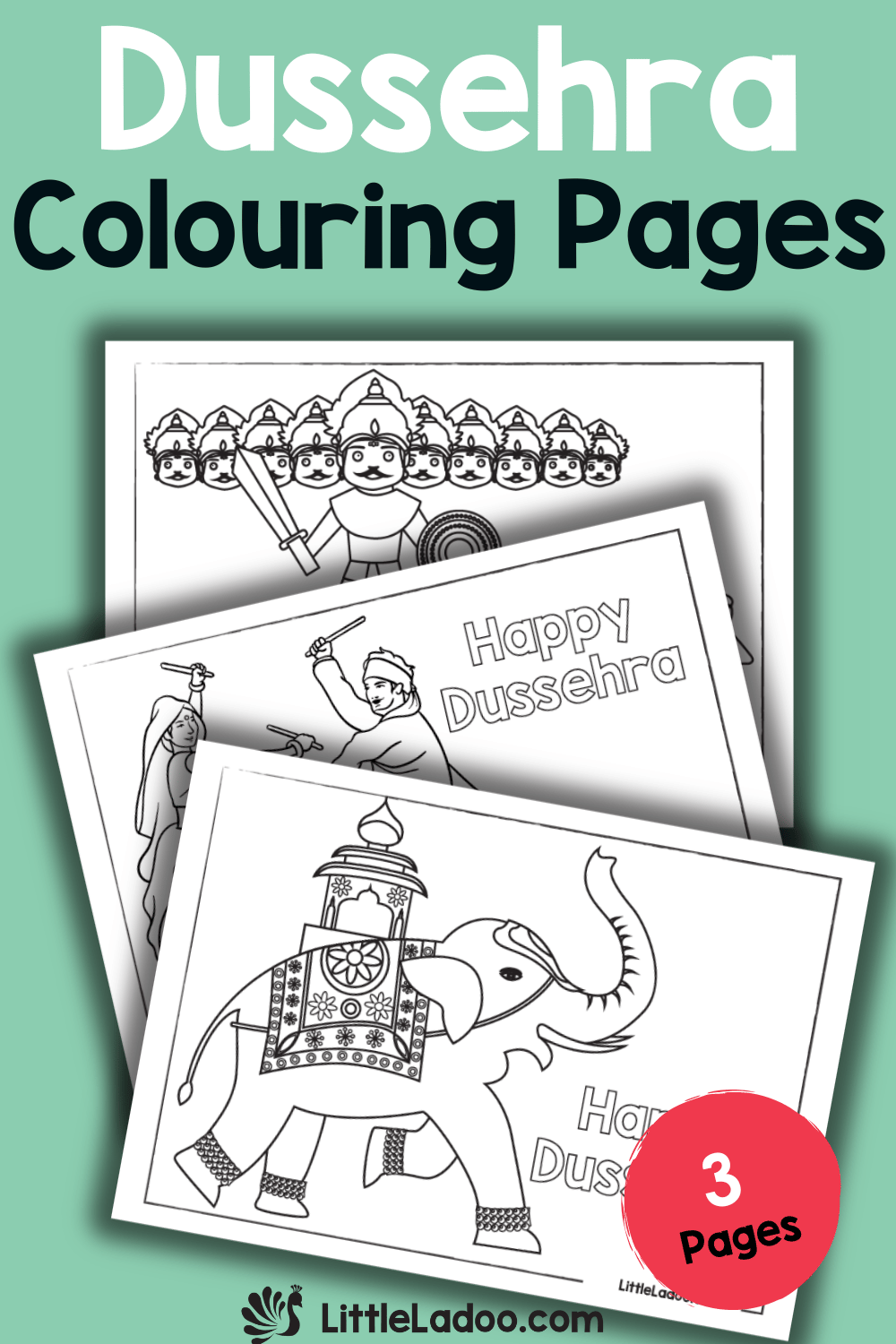 Dussehra Colouring Pages Free Printable Dussehra Mini Booklet And Worksheets Printable Etsy Israel