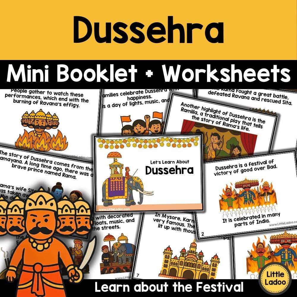 Dussehra Mini Booklet And Worksheets Printable Etsy Israel Dussehra Mini Booklet And Worksheets Printable Etsy Israel
