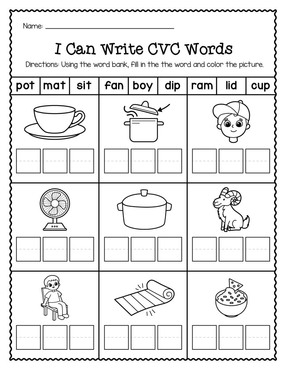 Engaging CVC Words Worksheets For Kindergarten And 1st Grade Phonics Made By Teachers Math Worksheet Kindergarten First Grade Etsy