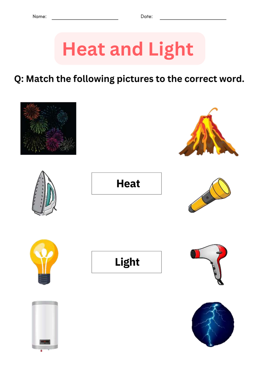 Forms Of Energy Set With Heat And Light Activities For 1st 2nd 3rd Grade Made By Teachers