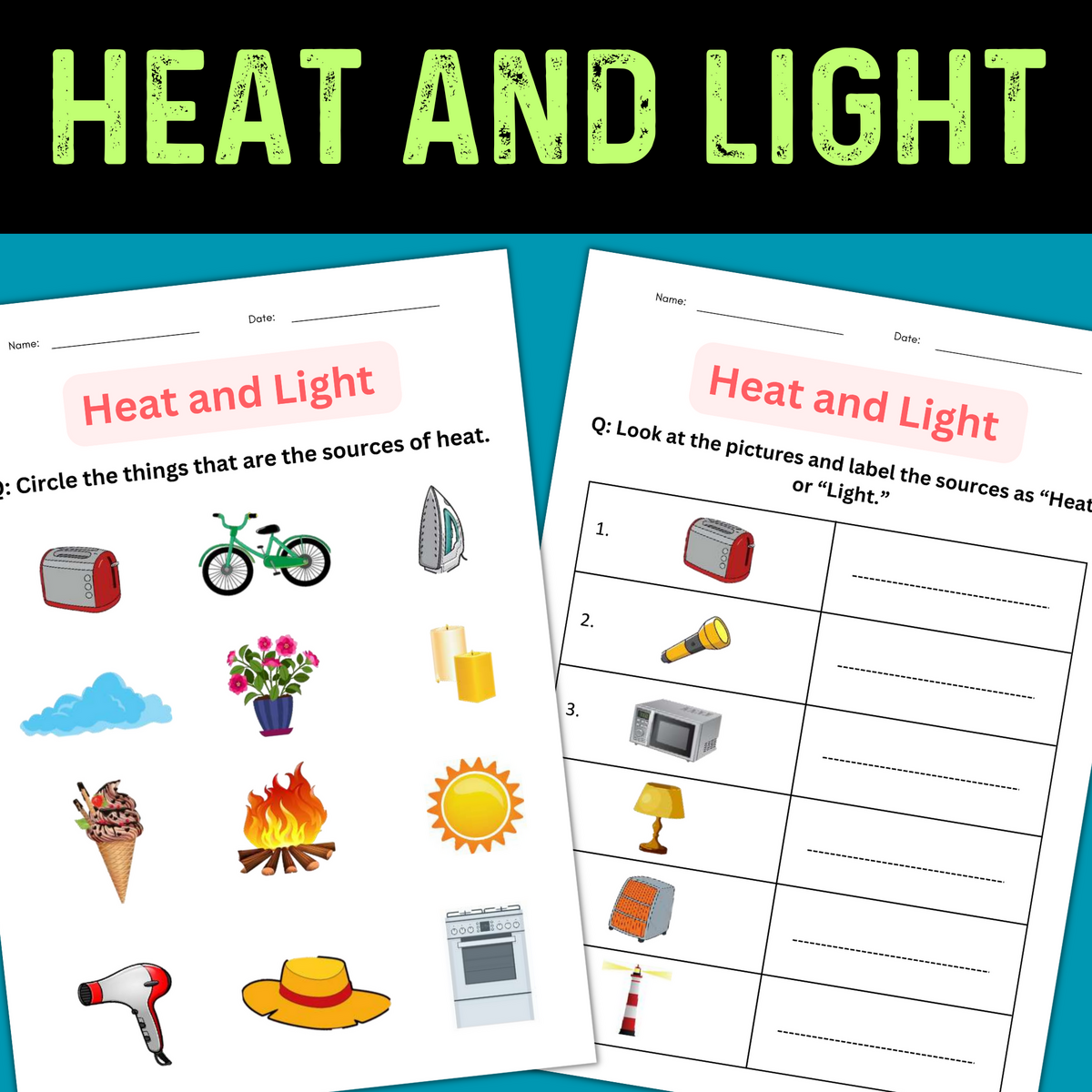 Forms Of Energy Set With Heat And Light Activities For 1st 2nd 3rd Grade Made By Teachers