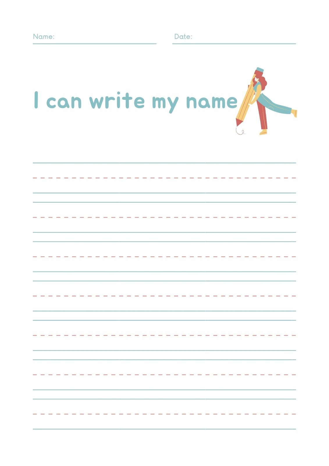 Free Custom Printable Handwriting Worksheet Templates Canva Preschool Keeping My Kiddo Busy