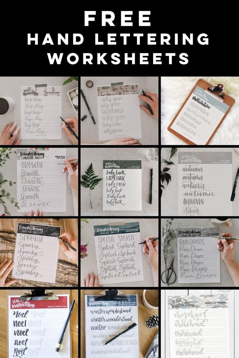 Free Hand Lettering Worksheets Lemon Thistle 30 FREE Lettering Worksheets Print Start Practicing