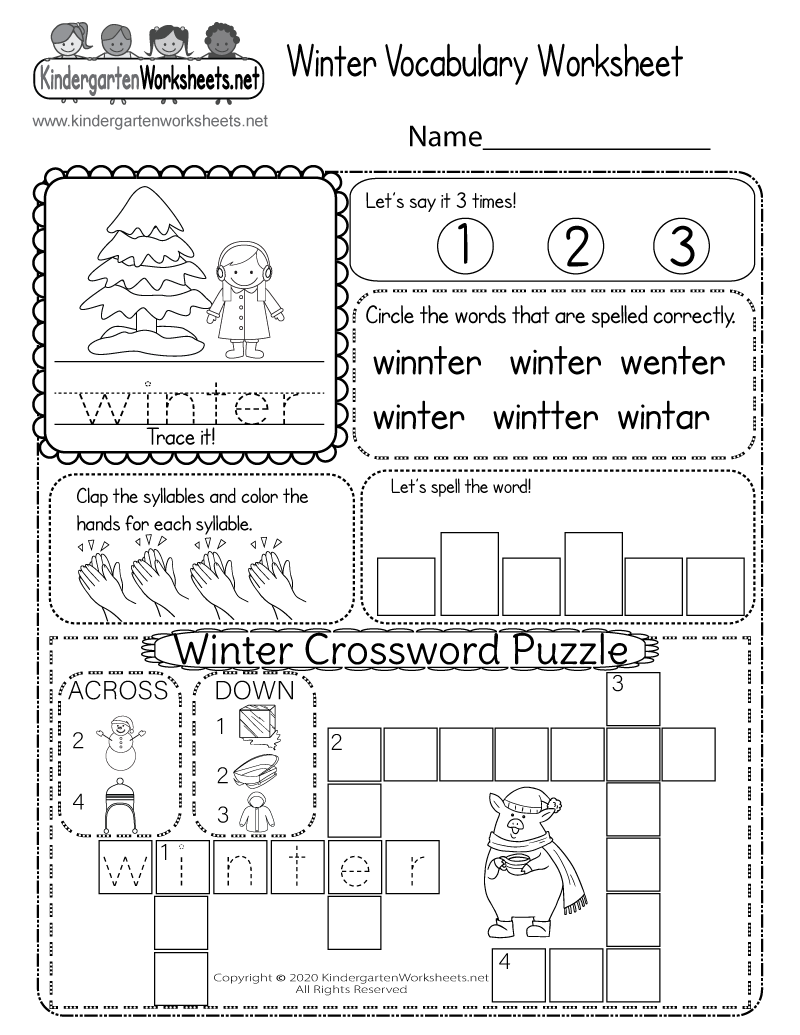 Free Printable Winter Vocabulary Worksheet Winter Printables 3rd Grade Made By Teachers