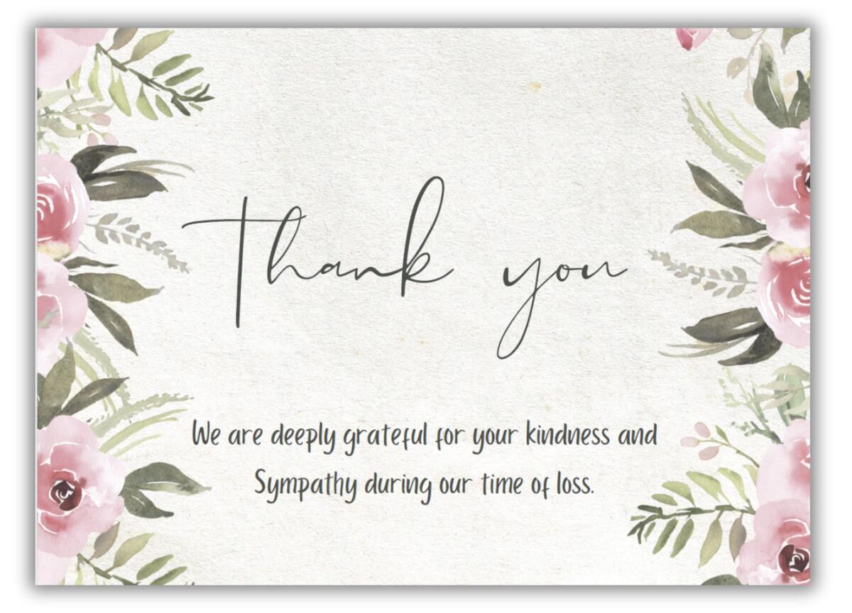 Funeral Thank You Card Template Free Editable Thoughtful Designs