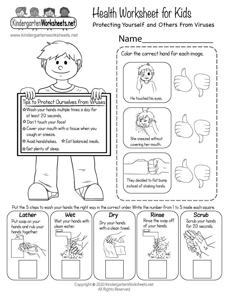 Health Worksheet For Kids Free Printable Digital PDF Worksheets Library