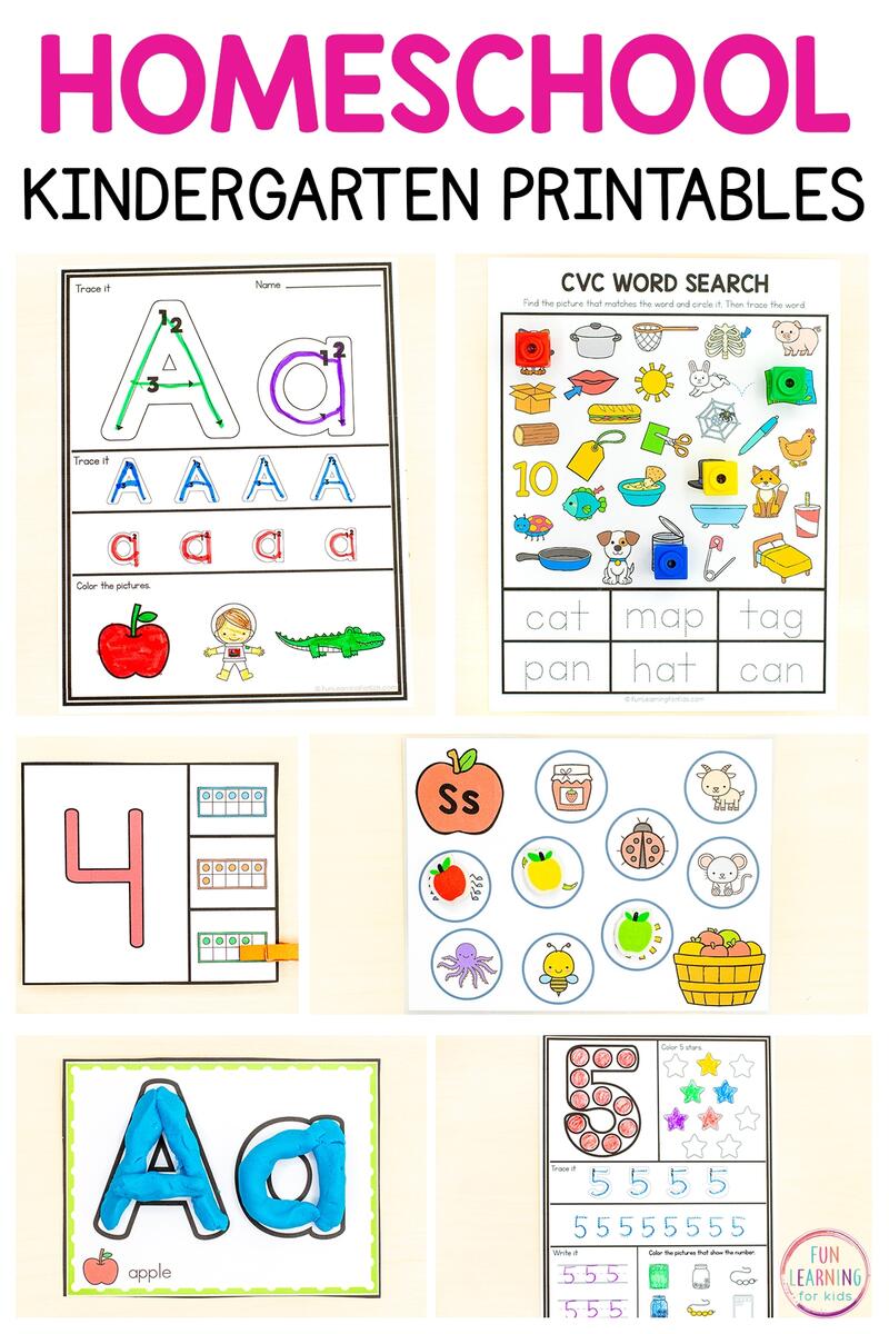 Homeschool Printables For Kindergarten Worksheets Library