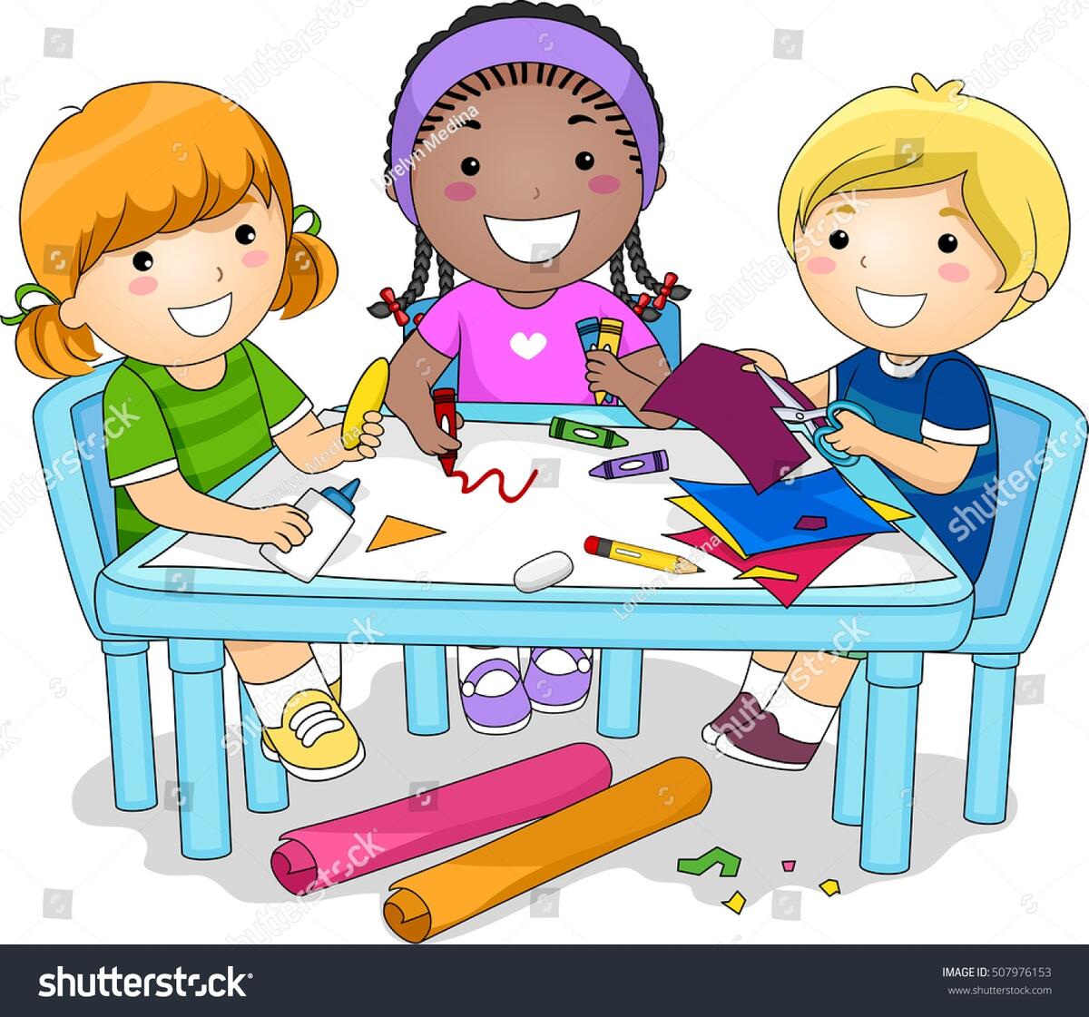Illustration Diverse Group Preschool Kids Working Stock Vector Royalty Free 507976153 Shutterstock