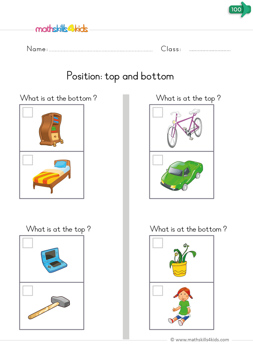 Index Of Kindergarten Worksheets 12 Position
