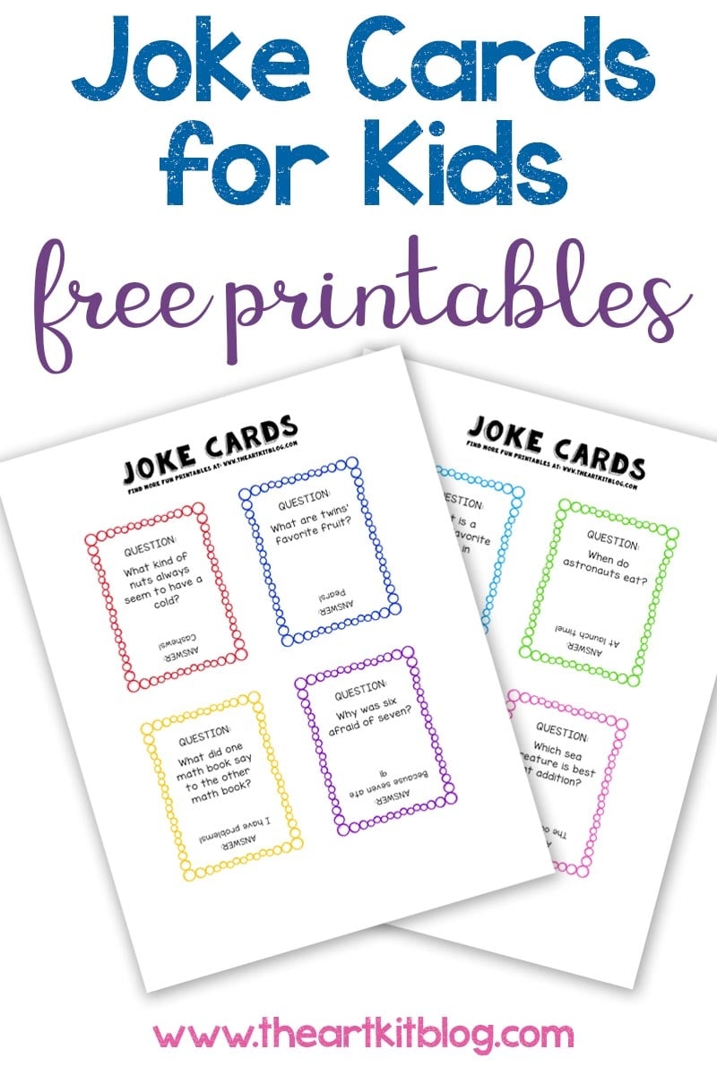 Joke cards lunch box notes free printables kids pinterest fun The Art Kit