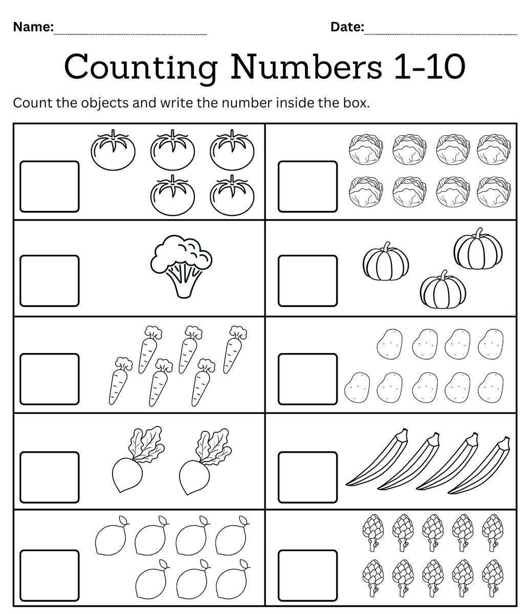Worksheets For Kindergarten On The Numbers 1 To 10 TeachersMag