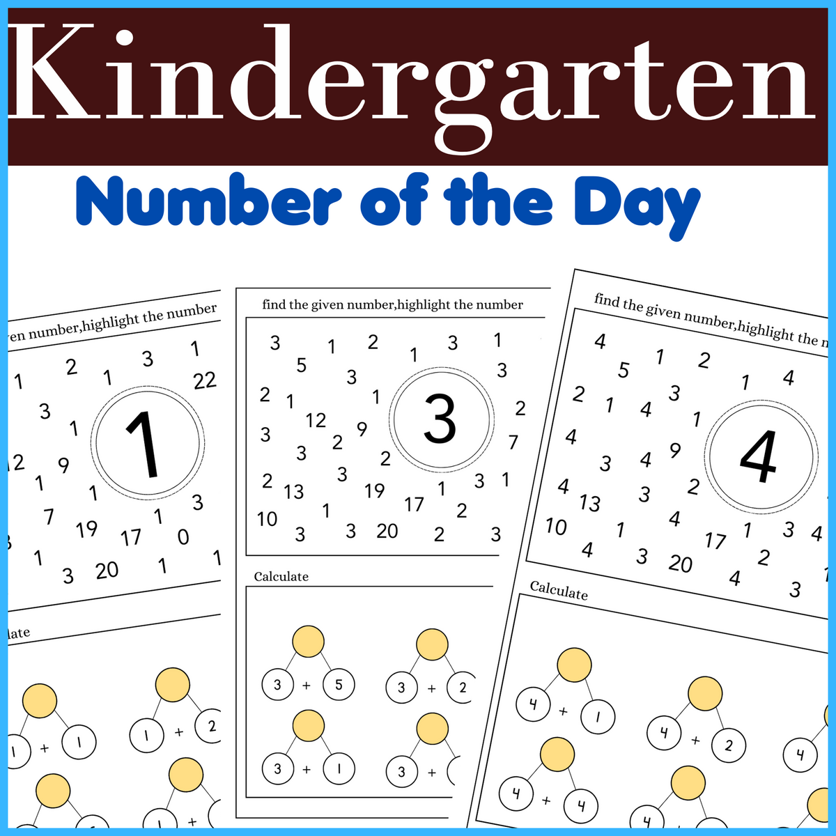 Kindergarten Number Of The Day Daily Math Worksheets Counting Numbers 1 To 20 Made By Teachers