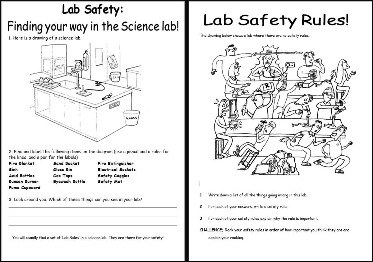 Lab Safety And Hazard Symbols KS3 Science Worksheets Library Lab Safety And Hazard Symbols KS3 Science Worksheets Library