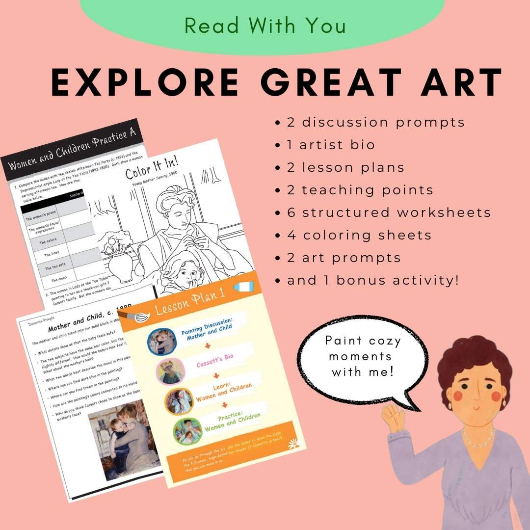 Mary Cassatt Art Lesson Kit Impressionist Activities Printables PDF Download Etsy