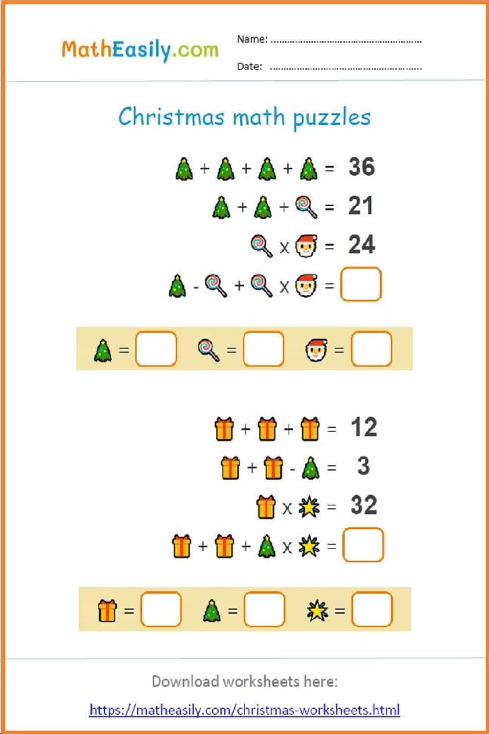 Christmas Tree Math Game Free Printable Picklebums
