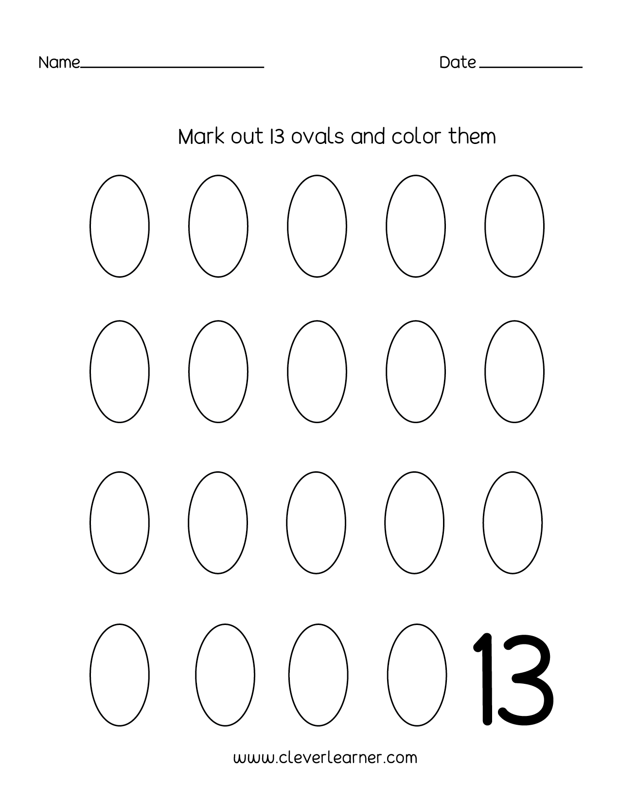 Number 13 Writing Counting And Identification Printable Worksheets For Children Number 13 Writing Counting And Identification Printable Worksheets For Children