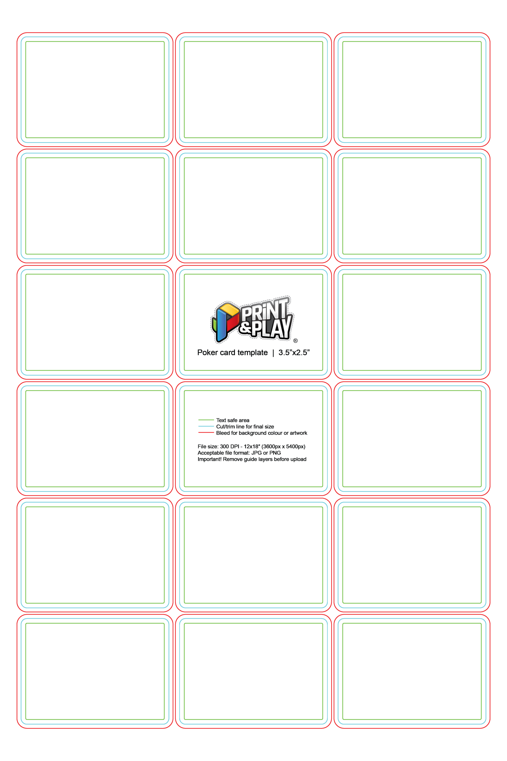 Playing Cards Formatting Templates Print Play