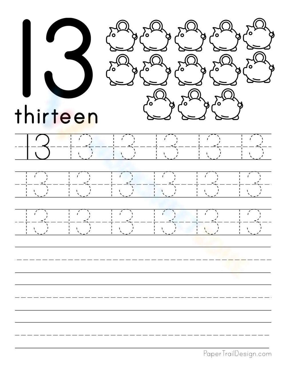 Printable Number 13 Worksheets Printable Number 13 Worksheets