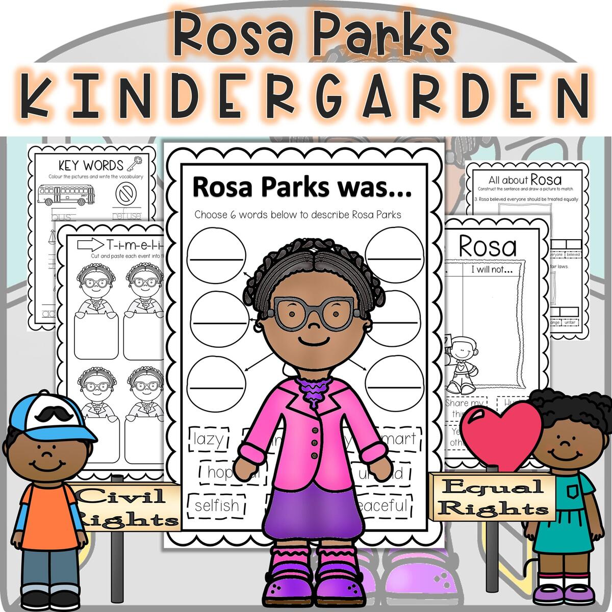 Rosa Parks Kindergarten Activities Worksheets Black History Month Etsy Rosa Parks Kindergarten Activities Worksheets Black History Month Etsy