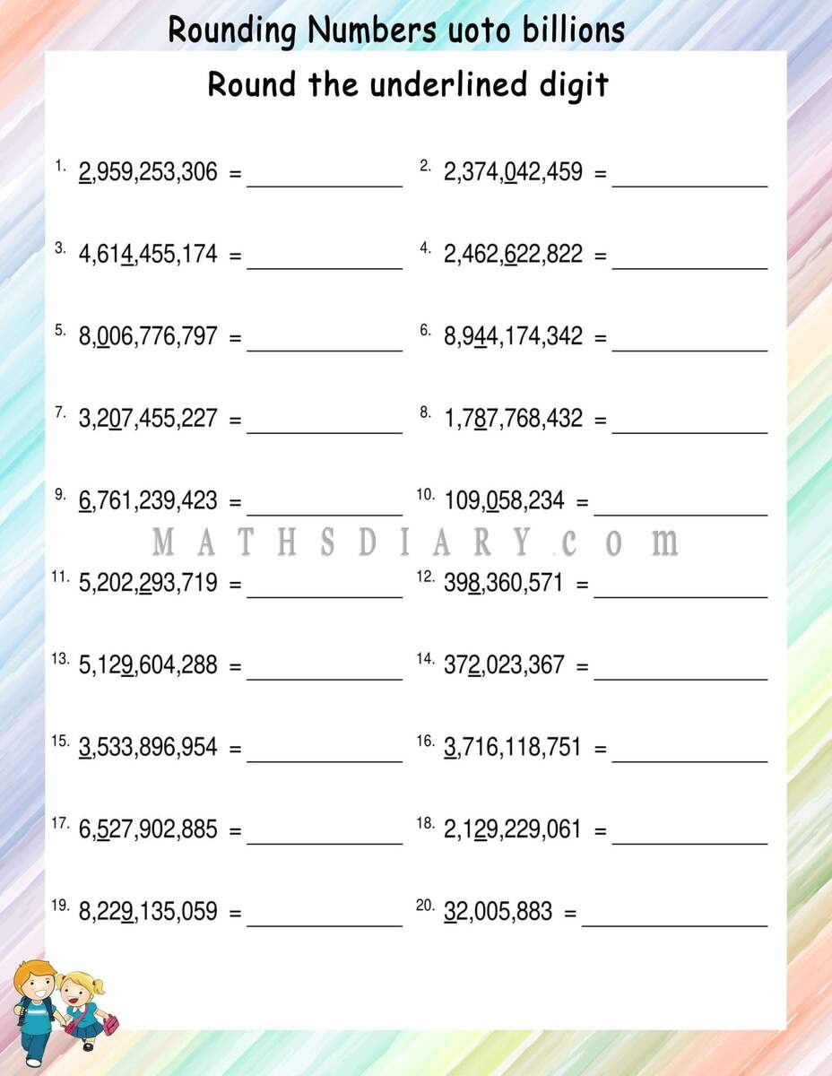 Rounding Numbers Upto Billions Math Worksheets MathsDiary Rounding Numbers Upto Billions Math Worksheets MathsDiary