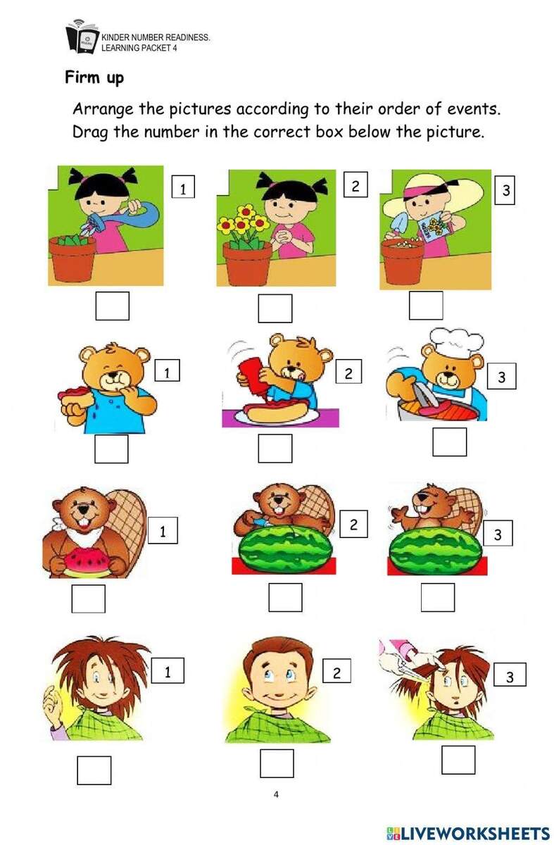 Sequencing Events Exercise For Kinder Worksheets Library