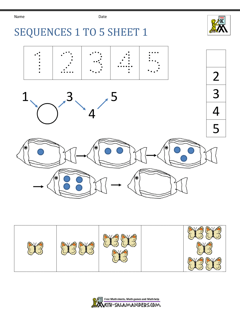 Sequencing To 10 Worksheets
