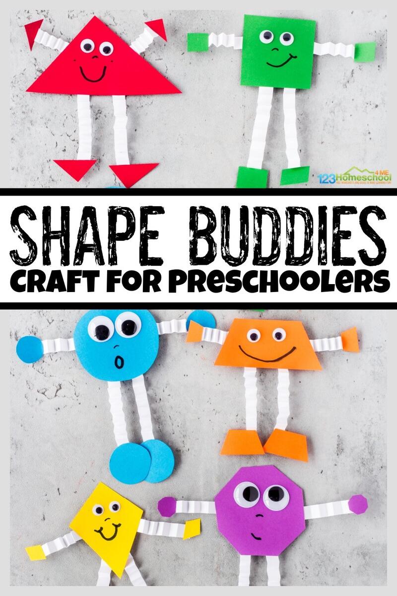 Shape Buddies Craft For Preschoolers Easy And Fun Shape Activities For Preschoolers