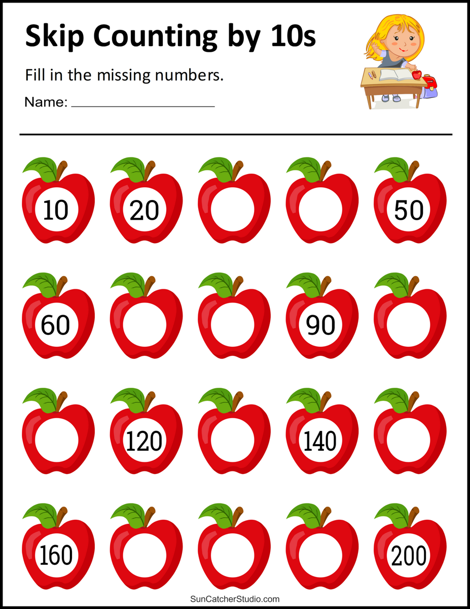 Skip Counting Worksheets And Charts Free Printables Lettering SVG Files Tools Apps Free Count By 10s Worksheets Teach Prints