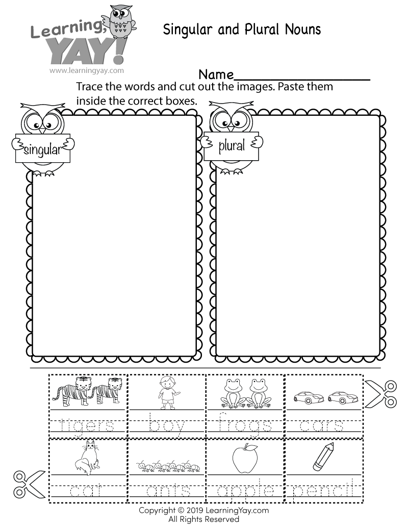 Sorting Singular And Plural Nouns Worksheet For 1st Grade Free Printable