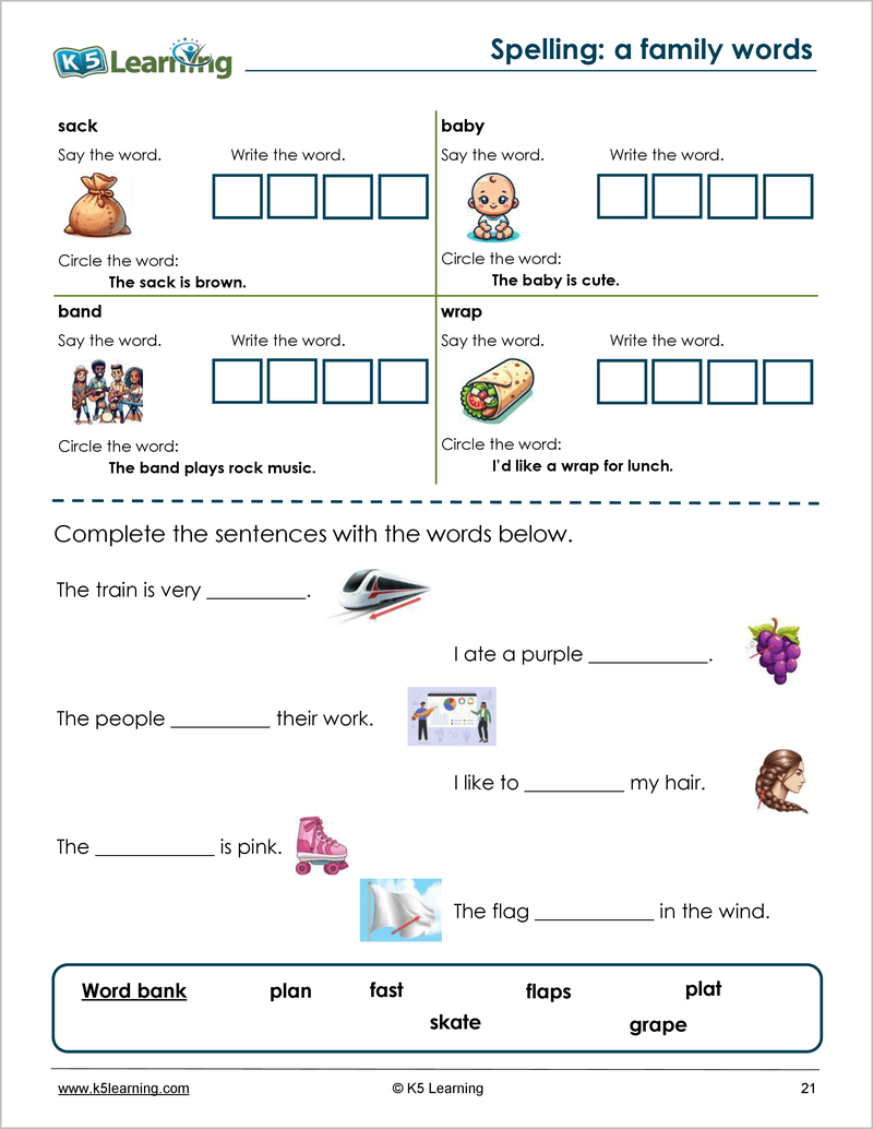 Spelling Workbook For Grade 1 K5 Bookstore