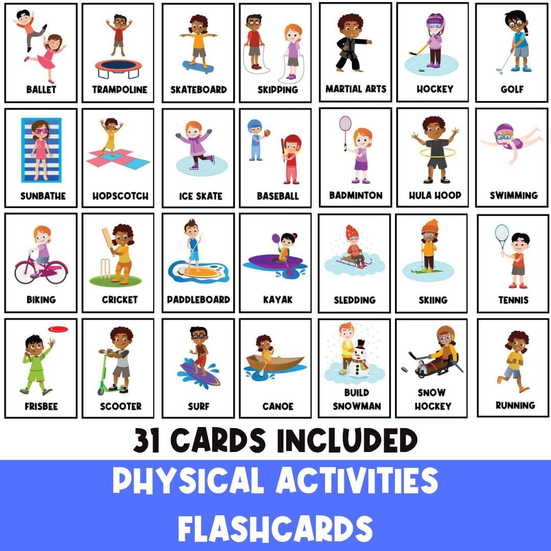 Sports Fitness Flashcards Kids Exercises Flash Cards For Kids Yoga Activities Physical Education Movement Break Activity Sports Fitness Flashcards Kids Exercises Flash Cards For Kids Yoga Activities Physical Education Movement Break Activity