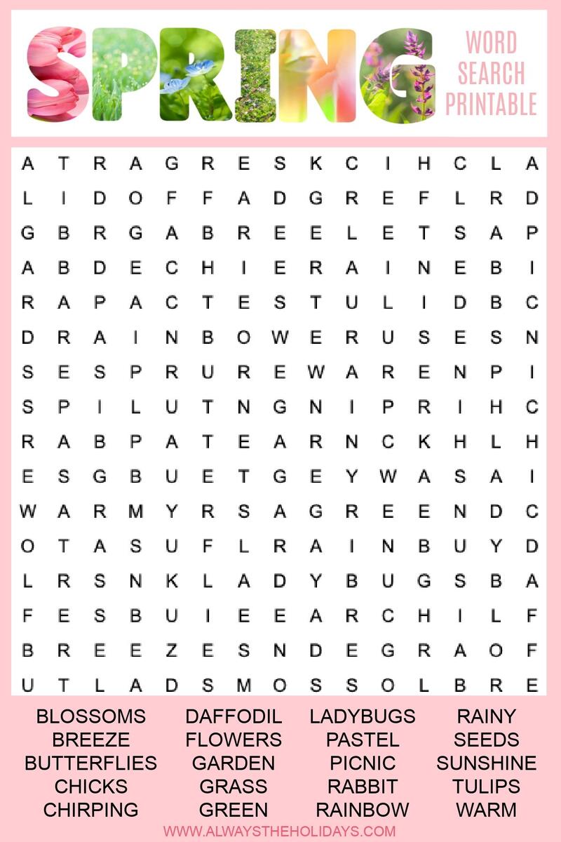 Spring Word Search Printable Free Word Find With Answer Key Spring Word Search Printable Free Word Find With Answer Key