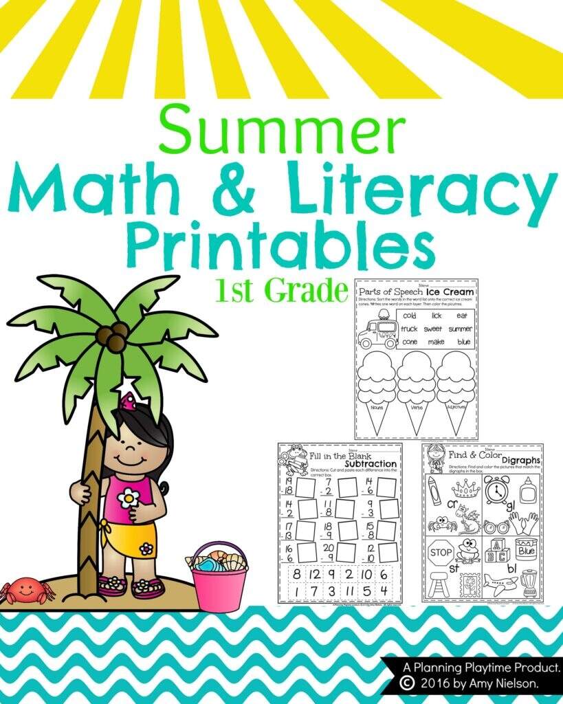 Summer First Grade Worksheets Planning Playtime