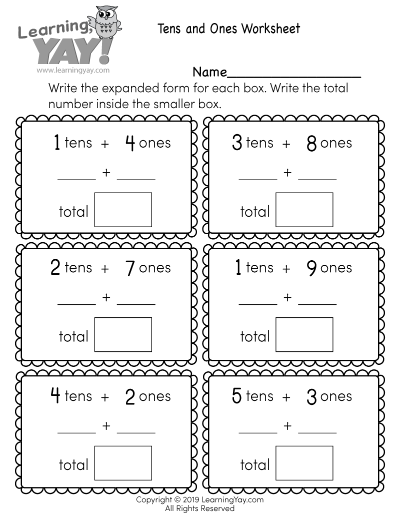 Tens And Ones Worksheet For 1st Grade Free Printable Printable Tens And Ones Worksheets Grade 1 Made By Teachers