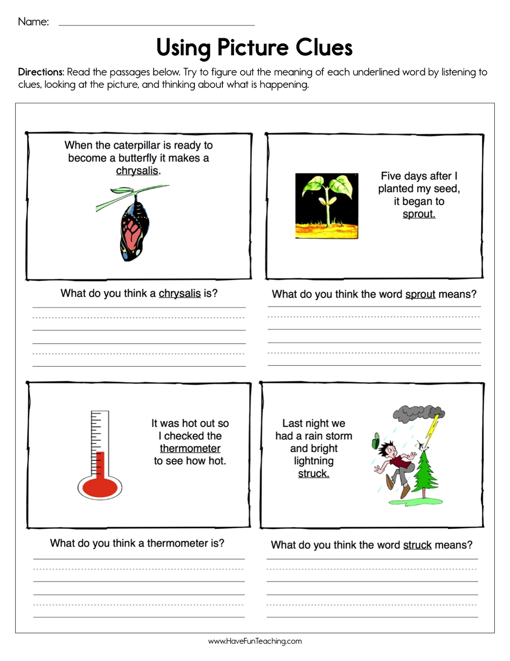 Identifying Unknown Words Worksheet Have Fun Teaching