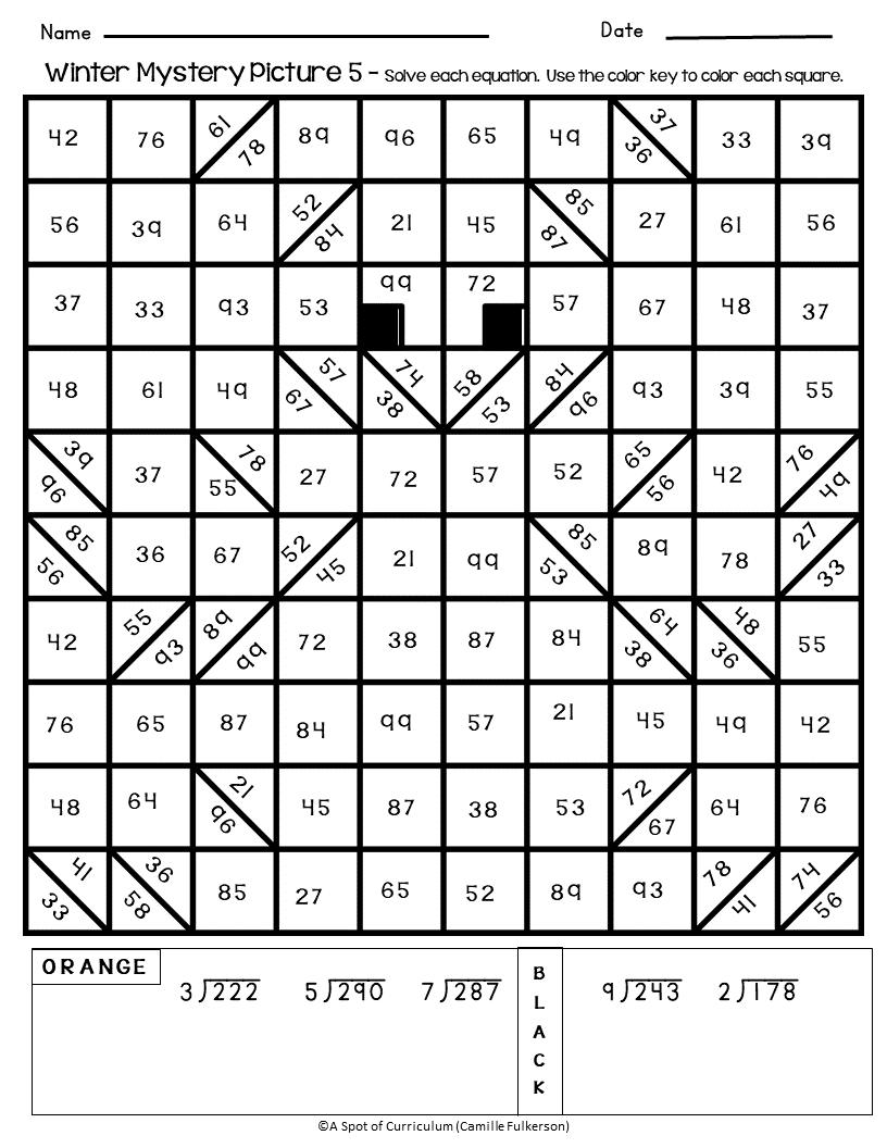 Christmas Math Mystery Pictures Grade 4 Addition Subtraction Multiplication Division Made By Teachers