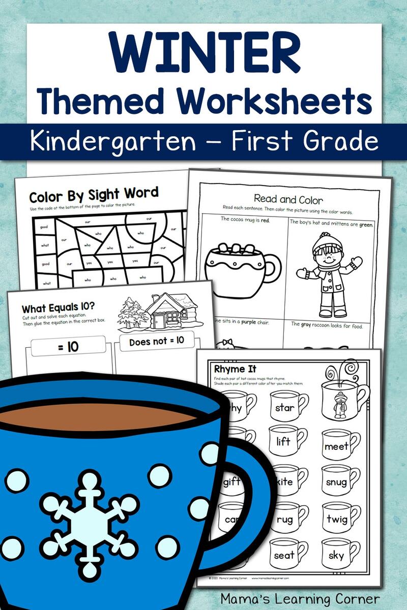 Winter Worksheets For Kindergarten And First Grade Mamas Learning Corner