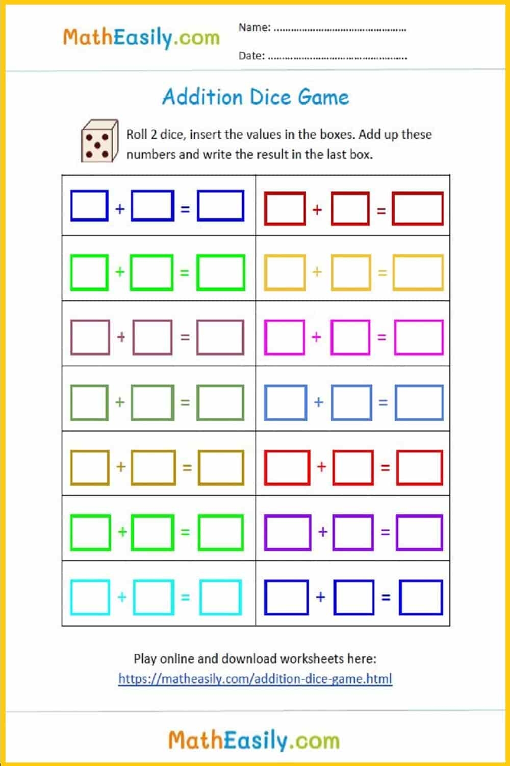 100 Free Math Games For Kindergarten ONLINE Printable